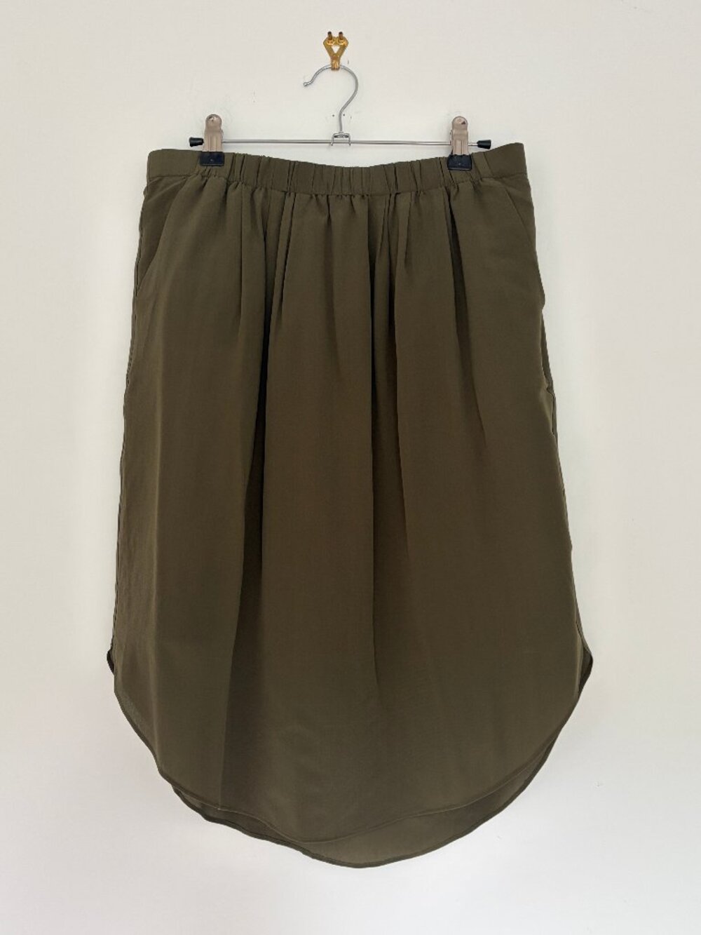 Madewell Army Olive Green Silk Skirt Women's Medium